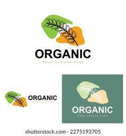 Wheat Rice Logo, Agricultural Organic Plants Vector, Luxury Design Golden Bakery Ingredients