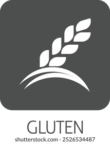A wheat or rice plant gluten food concept icon. Possibly an icon for the wheat or gluten allergen or allergy.