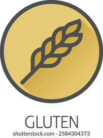 A wheat or rice plant gluten food concept icon. Possibly an icon for the wheat or gluten allergen or allergy.