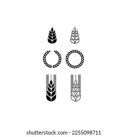 Weizenreis, verschiedene Formen Design-Vorlage, Vektorgrafik