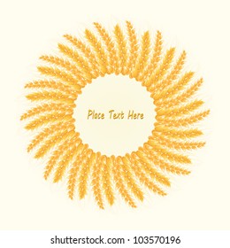 Wheat Round Frame. Harvest Conceptual Illustration