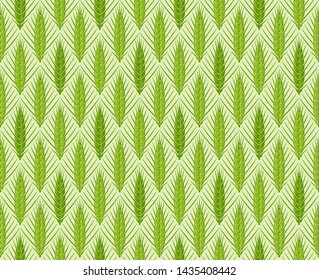 Wheat rye barley cereal ears vector seamless pattern. Agriculture farming decorative symbol.