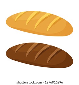 Wheat and rye bread loaf. Vector illustration