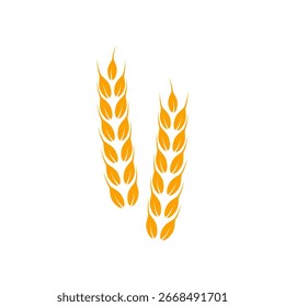 Icono de orejas de trigo y centeno aislado sobre fondo blanco