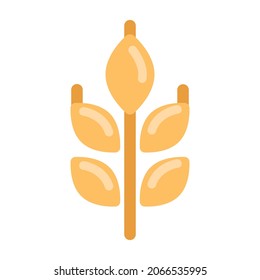 Wheat rye flat icon. Cartoon illustration. Vector sign for mobile app and web sites.