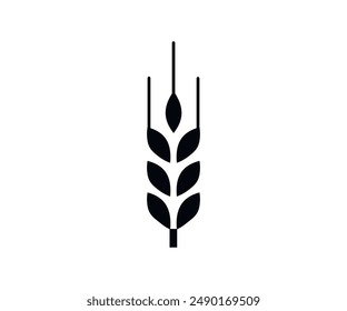 Icono de trigo y centeno. Cereales de grano. Símbolo de agricultura. Espiguilla de trigo. Símbolo de fertilidad, símbolo de riqueza, símbolo de diseño e ilustración del Vector de vida.


