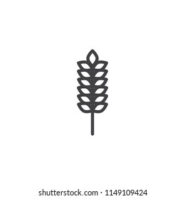 Wheat or rye outline icon. linear style sign for mobile concept and web design. Cereal plant line vector icon. Symbol, logo illustration. Pixel perfect vector graphics