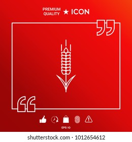 Wheat or rye spikelet icon