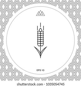 Wheat or rye spikelet icon
