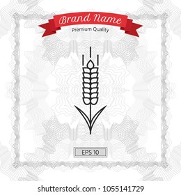 Wheat or rye spikelet icon