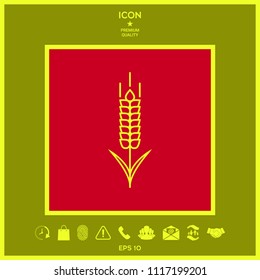 Wheat or rye spikelet icon