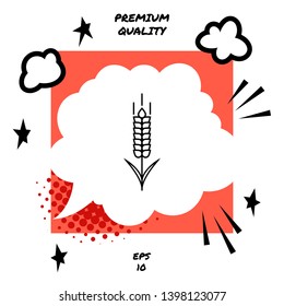 Wheat or rye spikelet icon