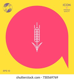 Wheat or rye spikelet icon