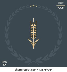 Wheat or rye spikelet icon
