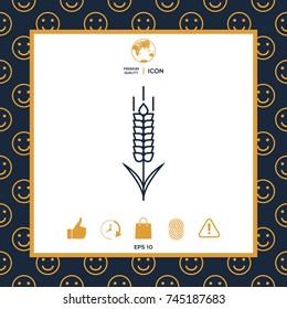 Wheat or rye spikelet icon
