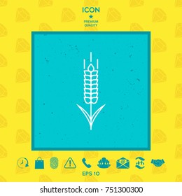 Wheat or rye spikelet icon