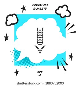 Wheat or rye spikelet icon, elements for your design