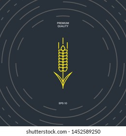 Wheat or rye spikelet icon. Graphic elements for your design