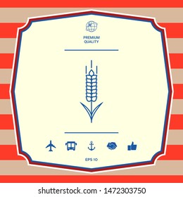 Wheat or rye spikelet icon. Graphic elements for your design