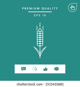 Wheat or rye spikelet icon. Graphic elements for your design
