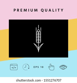 Wheat or rye spikelet icon. Graphic elements for your design