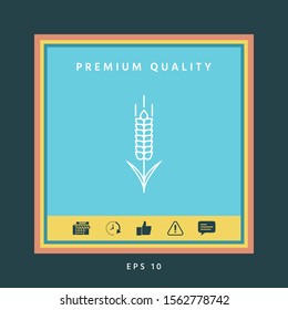 Wheat or rye spikelet icon. Graphic elements for your design