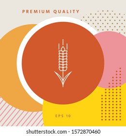 Wheat or rye spikelet icon. Graphic elements for your design