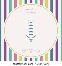 Wheat or rye spikelet icon. Graphic elements for your design