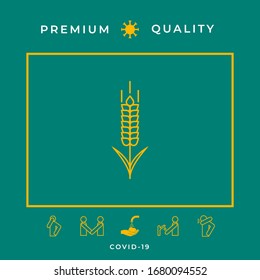 Wheat or rye spikelet icon. Graphic elements for your design
