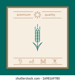Icono de la espiqueta de centeno o de trigo. Elementos gráficos para el diseño