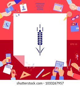 Wheat or rye spikelet symbol
