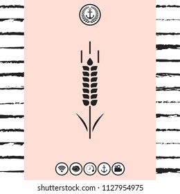 Wheat or rye spikelet symbol