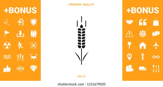 Wheat or rye spikelet symbol