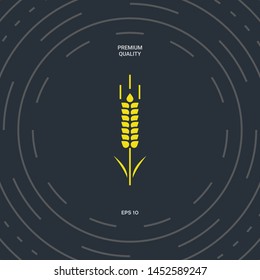 Wheat or rye spikelet symbol. Graphic elements for your design