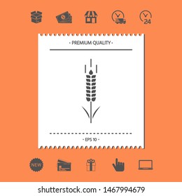 Wheat or rye spikelet symbol. Graphic elements for your design