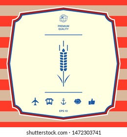Wheat or rye spikelet symbol. Graphic elements for your design