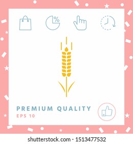 Wheat or rye spikelet symbol. Graphic elements for your design
