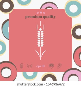Wheat or rye spikelet symbol. Graphic elements for your design
