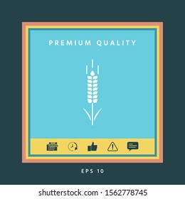 Wheat or rye spikelet symbol. Graphic elements for your design