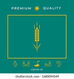 Wheat or rye spikelet symbol. Graphic elements for your design