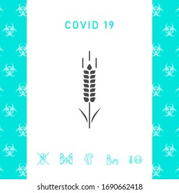 Wheat or rye spikelet symbol. Graphic elements for your design