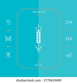 Wheat or rye spikelet symbol. Graphic elements for your design