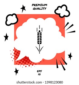 Wheat or rye spikelet symbol icon