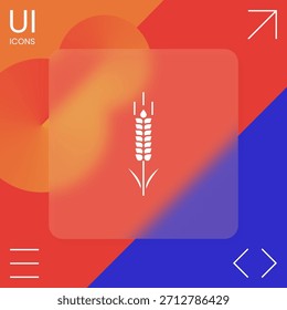 Wheat or rye spikelet symbol icon, elements for your design