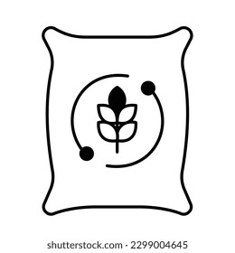 Wheat sack Color Vector Icon which can easily modify

