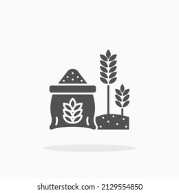 Wheat sack glyph icon. Can be used for digital product, presentation, print design and more.