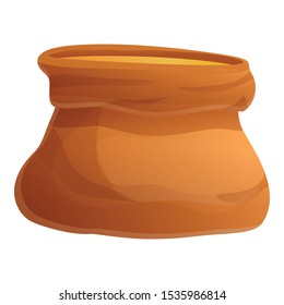 Wheat sack icon. Cartoon of wheat sack vector icon for web design isolated on white background