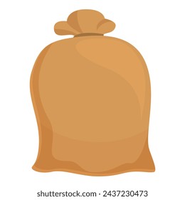 Wheat sack icon cartoon vector. Bakery production plant. Farm field grain