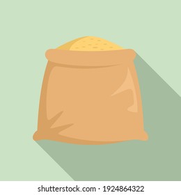 Wheat sack icon. Flat illustration of wheat sack vector icon for web design