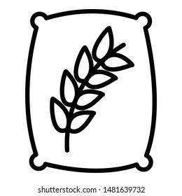 Wheat sack icon. Outline wheat sack vector icon for web design isolated on white background